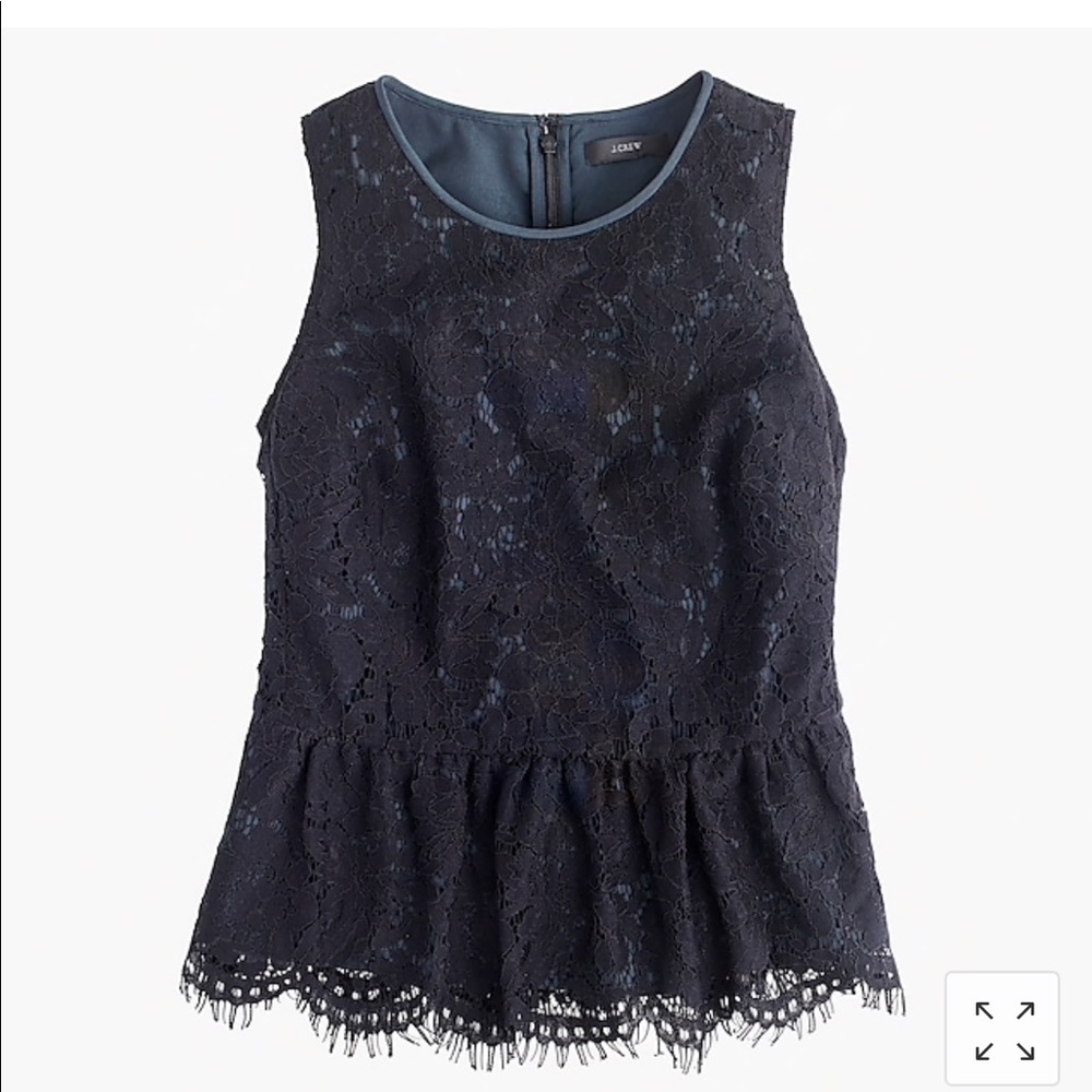 J. Crew lace peplum top